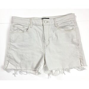 Anthropologie Sanctuary‎ White Sidewalk Frayed Hem Jean Shorts Women's Size 30